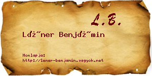 Léner Benjámin névjegykártya