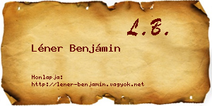 Léner Benjámin névjegykártya