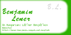 benjamin lener business card